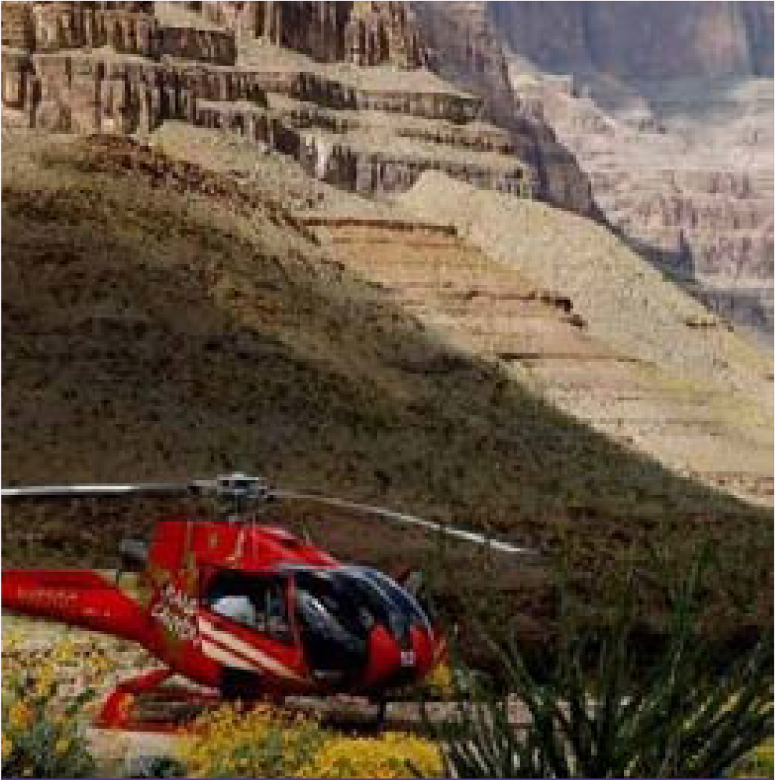 Helocopter flying over the Grand Canyon